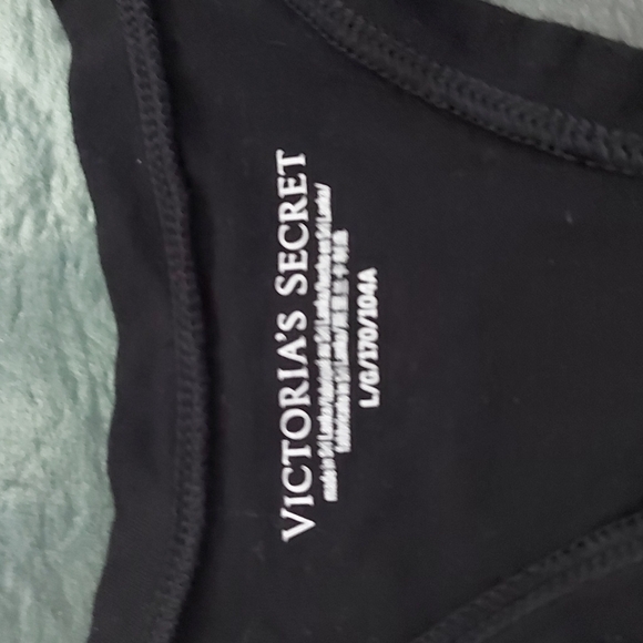 Victoria’s Secret Black Animal Print Love Racerback Tank Top SIZE L - Picture 2 of 5